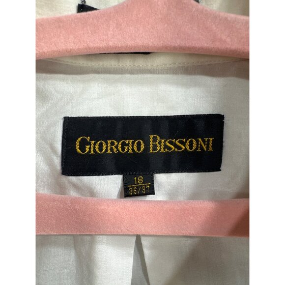 Giorgio Bissoni Mens White Dress Shirt Size 18 36/37 65% Polyester 35% Cotton - Picture 5 of 8